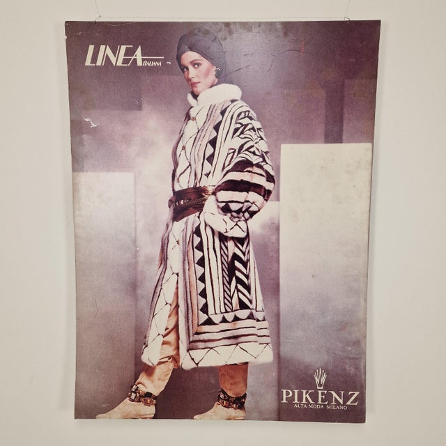 1980s Italian Linea Italiana Fashion Exhibition Poster on Aluminum, 1984 For Sale - Image 5 of 13