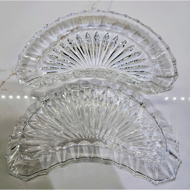 Vintage Cut Glass Crescent Dishes – Set of 4 For Sale In Dallas - Image 6 of 10