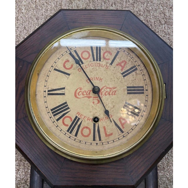 Coca Cola Clock 1903-1910 New Haven Co OCTAGON ALL ORIGINAL WITH Key ANTIQUE Very old clock Coca-Cola advertisement made...
