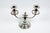 Two-Light Candlesticks in Silver-Plated Metal, 1890s, Set of 2 For Sale - Image 4 of 13