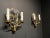 A pair of 1920’s Caldwell gilt bronze sconces with reverse hand painted design on mirror