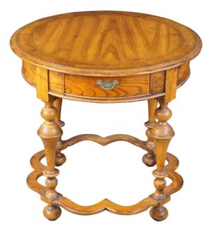 Hickory Chair Company William & Mary Style Round Oak Side Table