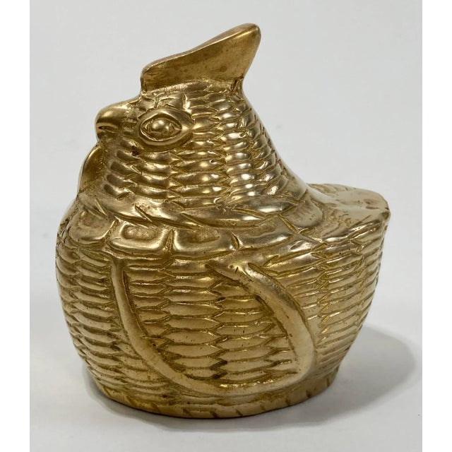 Late 20th Century Solid Brass Chicken Hen Paper Weight For Sale - Image 5 of 7
