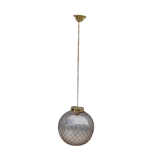 Big Grey Ball Murano Chandelier from Venini, 1960s For Sale