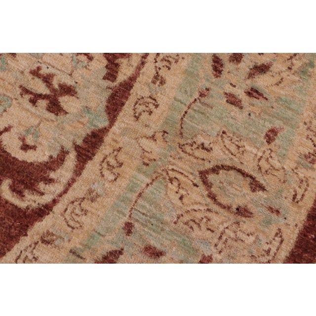 Classic Ziegler Brown/Green Wool Round Rug - 7'10'' X 8'0'' For Sale - Image 4 of 9