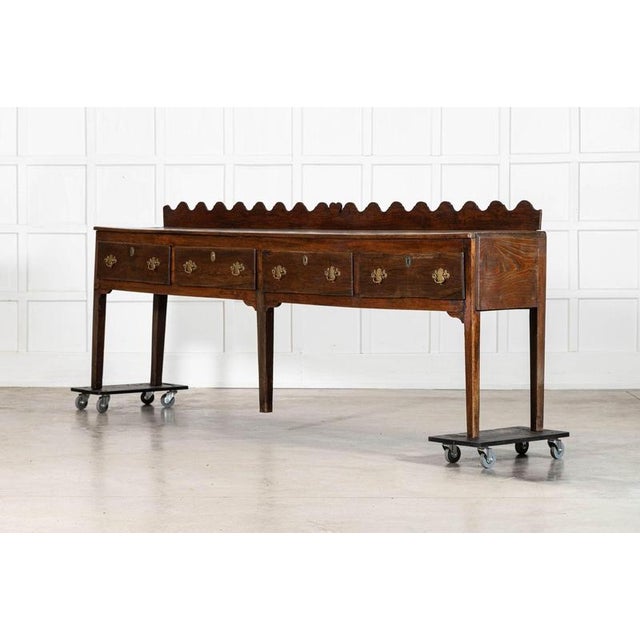 Antique English Oak Vernacular Dresser Base, 1800 For Sale - Image 4 of 16
