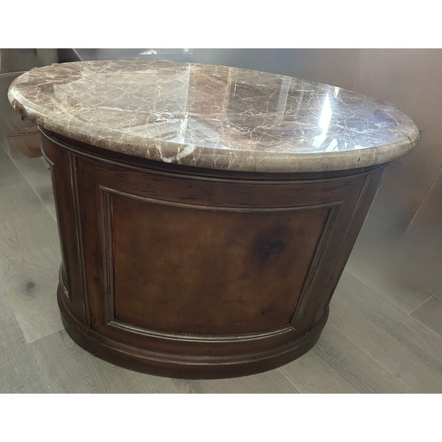 Chocolate Henredon Side/Accent Table With Marble Top For Sale - Image 8 of 10