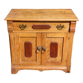 Antique Victorian Chestnut Commode Wash Stand Farmhouse Cabinet Chest For Sale