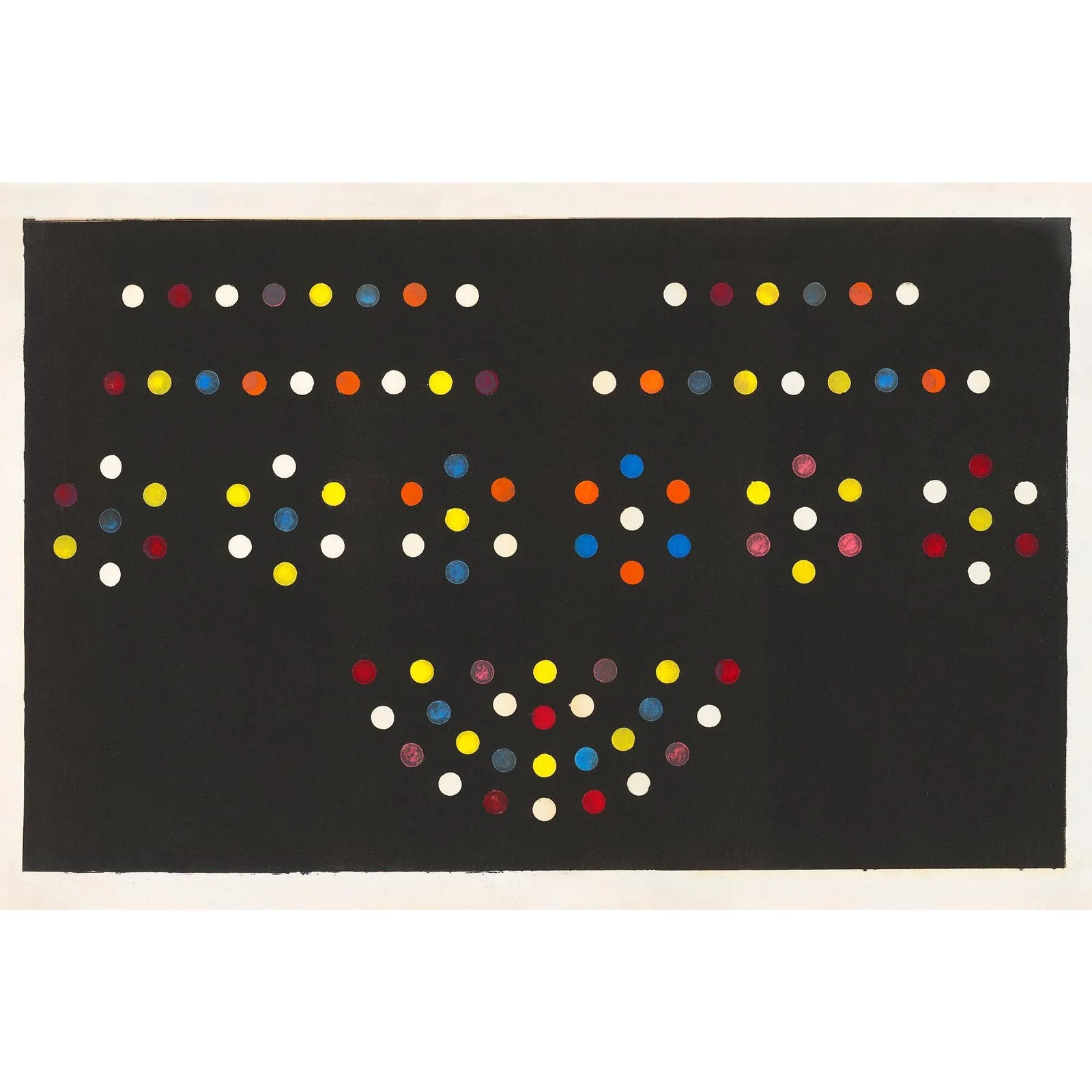 Vintage Pattern Dot Color Studies, Modern Abstract Original Print ...