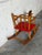 Mid-Century Modern Pine Rocking Horse Toy With Red Seat Danish Mid-Century Modern 1960s For Sale - Image 3 of 10