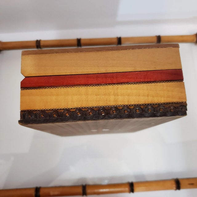 Vintage Made in Poland Hand Carved & Painted Wood Cigar/jewelry Box For Sale - Image 10 of 11