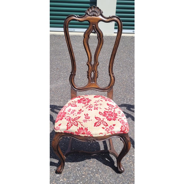 Exquisite Set of 8 Shell Carved 1940s French Dining Chairs For Sale - Image 12 of 17