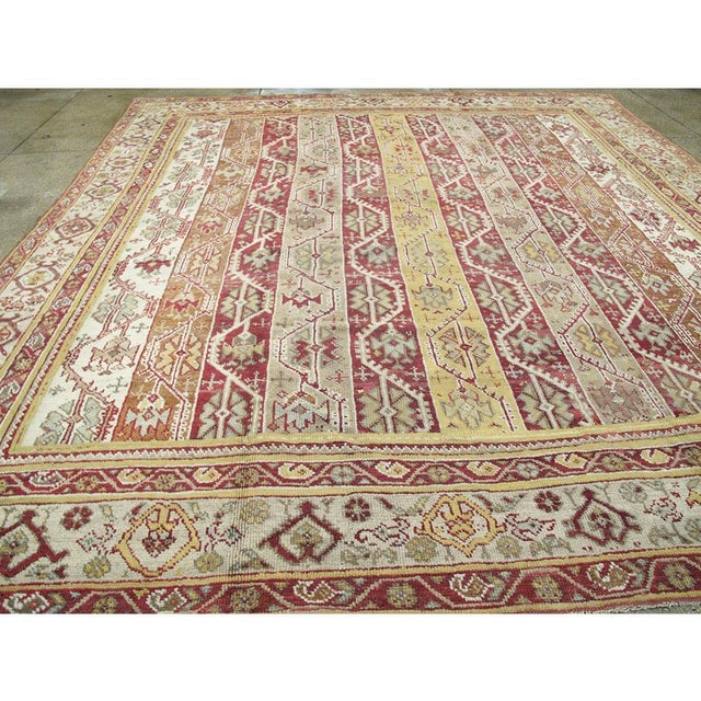 Galerie Shabab Collection Early 20th Century Turkish Oushak Square Room Size Rug For Sale In New York - Image 6 of 10