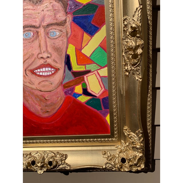 Contemporary One-of-a-Kind Painting on Canvas "Crash Kennedy" by Serg Graff, Gold Frame, Coa For Sale - Image 3 of 10