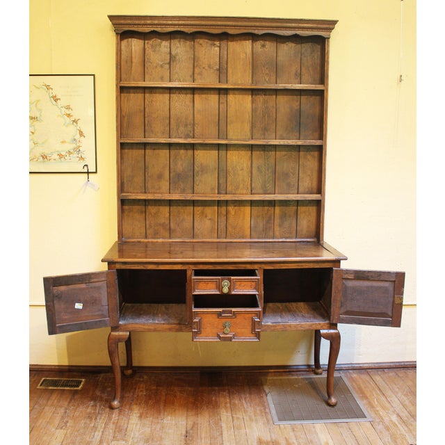 Circa 1860-80 English Queen Anne Style Oak Dresser For Sale In Raleigh - Image 6 of 16