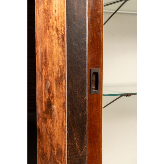 Early 20th Century Oak Display Cabinet With White Interior For Sale - Image 14 of 15