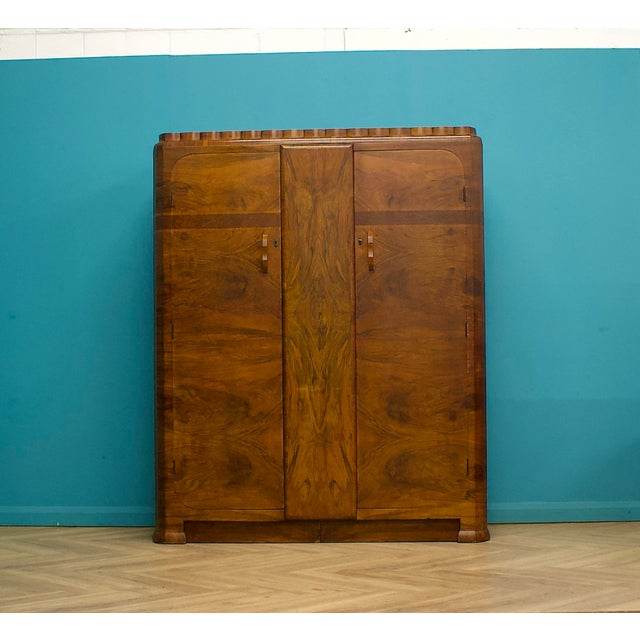 Art Deco Burr Walnut Wardrobe, 1930s For Sale - Image 14 of 14