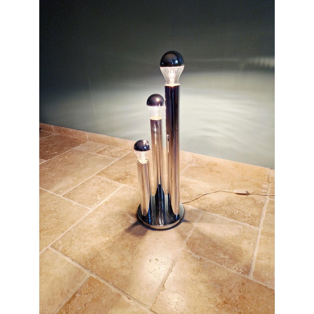Large Space Age Lamp in Chromed Metal by Gaetano Sciolari for Boulanger, 1970 For Sale - Image 11 of 12