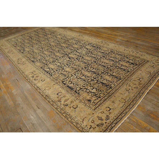 Textile Wonderful Tan-Taupe Background Color With Lovely Paisely Pattern Antique Persian Moud Gallery Rug For Sale - Image 7 of 12