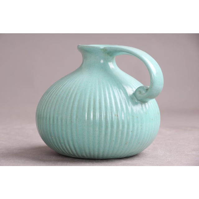 1940s Turquoise Jug with Handle by Michael Andersen, 1940s For Sale - Image 5 of 8