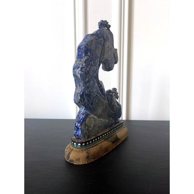 Chinese Carved Lapis Lazuli Scholar Stone For Sale - Image 4 of 14
