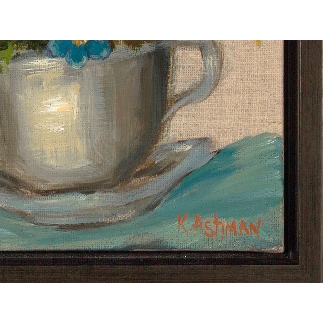 Tasse De Joie "Cup of Joy" French Inspired Coffee and Flowers Acrylic Original Painting For Sale In San Antonio - Image 6 of 8