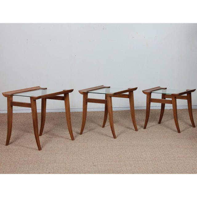 Walnut Nesting Tables by Maxime Old, 1940, Set of 3 For Sale - Image 3 of 10