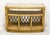 An Asian Inspired bowfront console cabinet, unbranded. Woven cane top & shelves on a wood base with faux bamboo trim,...