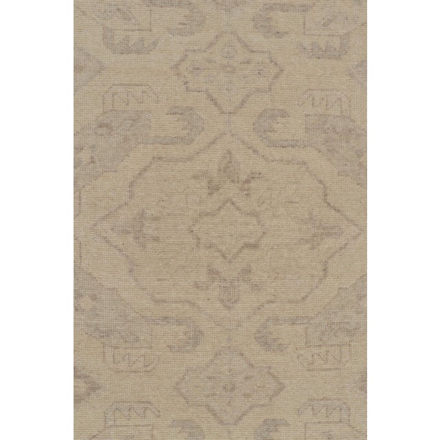 Rug & Kilim Rug & Kilim’s Distressed Tribal Style Rug in Beige and Gray Geometric Pattern For Sale - Image 4 of 7