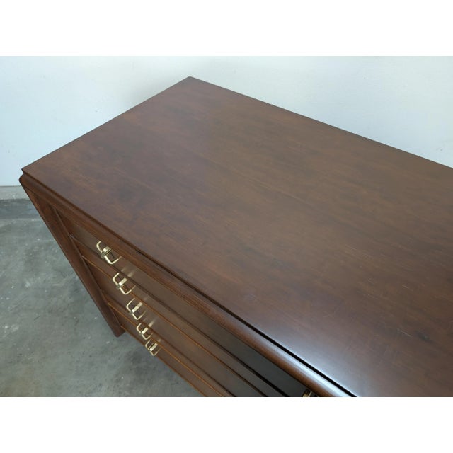 Wood Mid Century Modern Walnut Dresser by Paul Frankl for Johnson Furniture, C1950s For Sale - Image 7 of 18