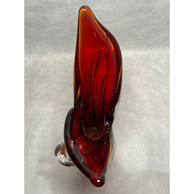 Large Ruby and Amber Art Glass Vase, Former Czechoslovakia, 1970s For Sale - Image 4 of 9