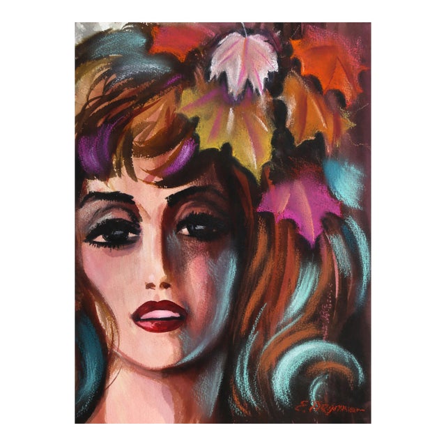 Autumn, Erik Freyman Watercolor With Pastel on Paper, Signed in Pencil For Sale