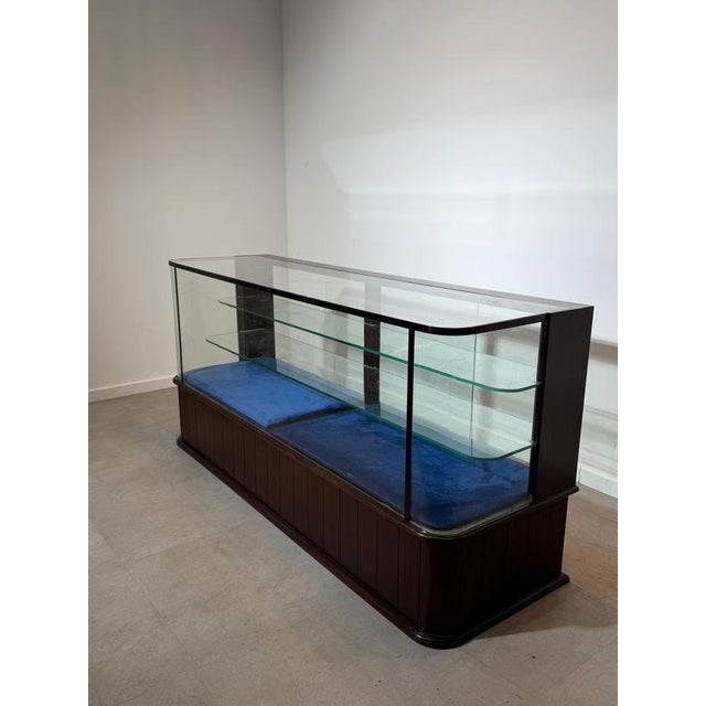 Mahogany Shop Display Cabinet with Sliding Glass Doors For Sale - Image 3 of 16