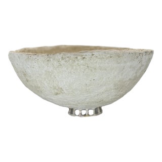 Handcrafted Papier-Mâché Bowl – Organic Modern Decor For Sale