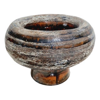 Large Brutalist Ceramic Planter from Magda Szemlér, 1980s For Sale