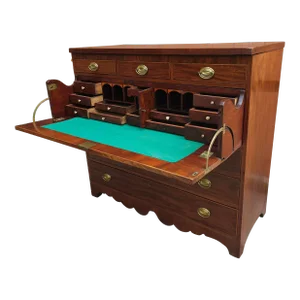 American Federal Swirl Mahogany Butler's Desk New York, Circa 1800s