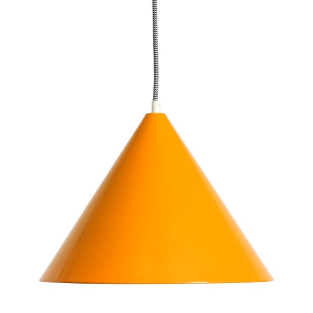 Vintage Model Billiard Pendant Lamp in Orange Metal by Louis Poulsen, 1970s For Sale