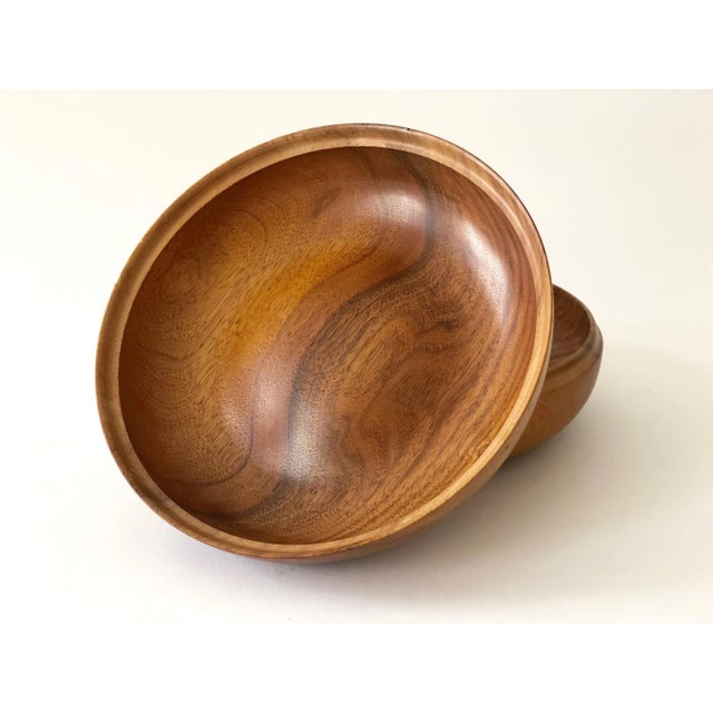 Brown Mid-Century Walnut Bowl, 1960s For Sale - Image 8 of 11