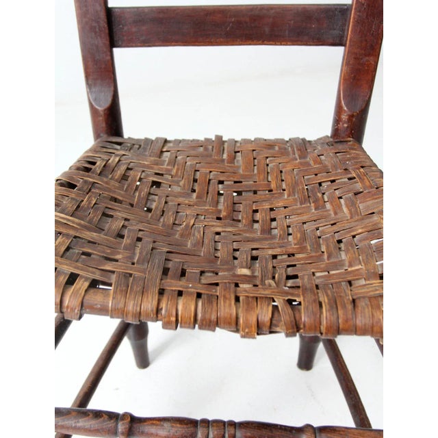 Wood Antique Woven Seat Chair For Sale - Image 7 of 12