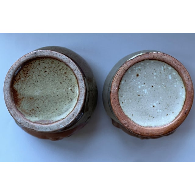 Ceramic Vintage Handmade Ceramic Face Goblets - Set of 2 For Sale - Image 7 of 10