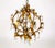 Mid Century Spherical Gilt Leaves & Crystal Chandelier For Sale In San Francisco - Image 6 of 12