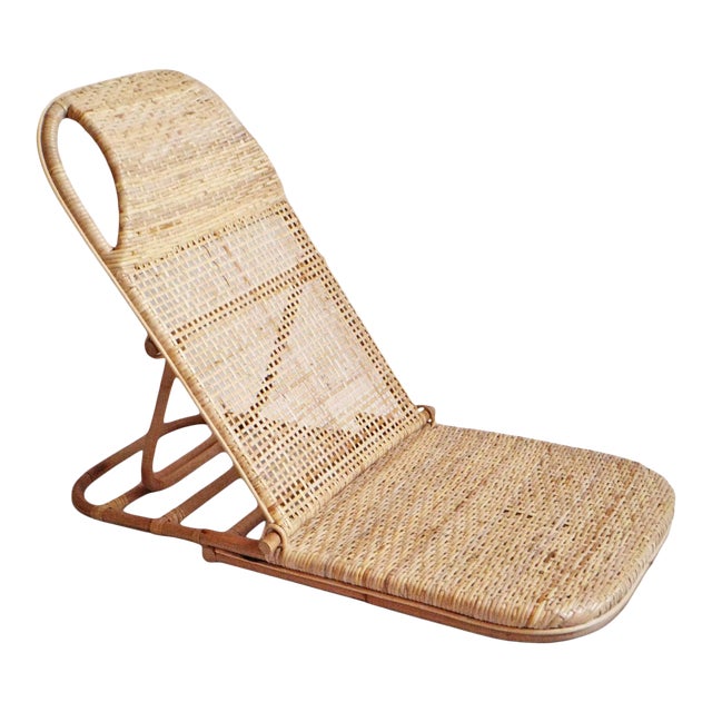 Folding Rattan Beach Chair Chairish