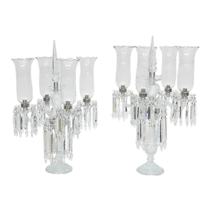 Antique Candelabra Baccarat Attrib - A Pair Girandoles