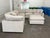 Living Spaces Seven Piece Modular Sectional + Ottoman For Sale - Image 4 of 12