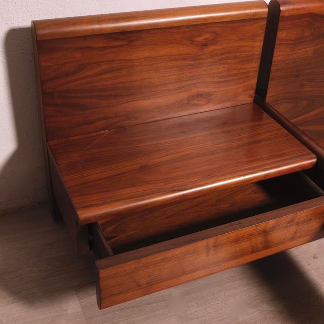 Double Bed Frame in Walnut, 1980s For Sale - Image 9 of 18