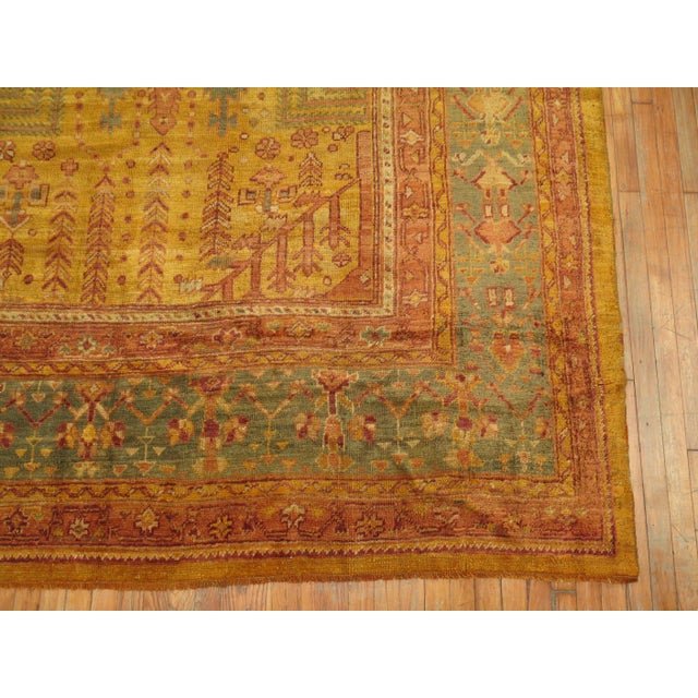 Garden of Paradise Willow Tree Antique Oushak 20th Century Oversize Rug - 13'2" x 17'3" For Sale - Image 18 of 18