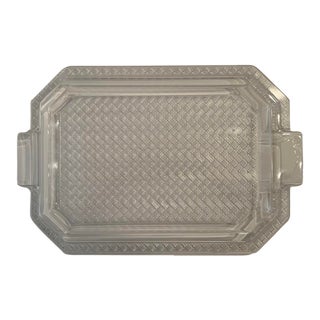 Vintage 1960s-70s Givenchy French Design Clear Acrylic Logo-Embossed Serving Tray For Sale