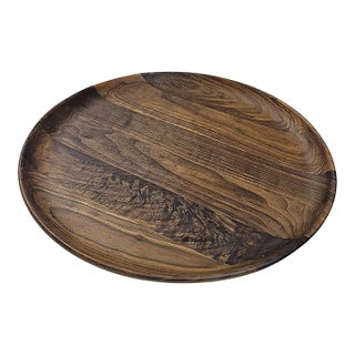Andrew Pearce Hand Crafted Black Walnut Round Serving Platter For Sale