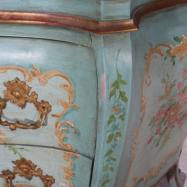Niccolini Venetian Rococo Hand Painted Bombay Secretary Desk Signed 20thC For Sale - Image 16 of 18