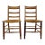 Vintage Colonial Style Ladderback Cane Seat Dining Chairs - Pair For Sale